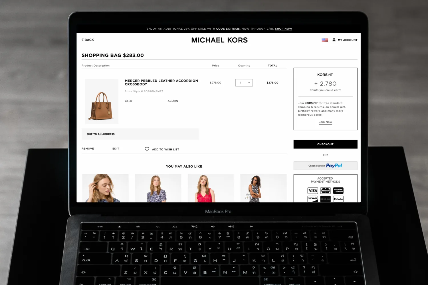 Michael Kors shopping bag with the loyalty sign-up